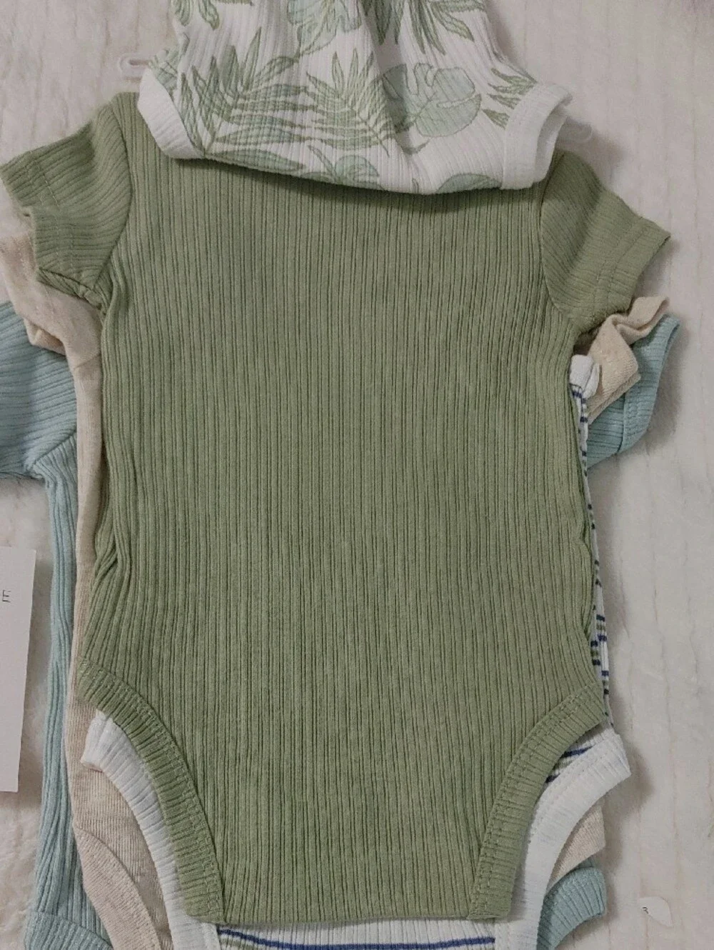 5 Pack Bodysuits Rachel Zoe Baby Ribbed Wrap One-Piece in Sage Green